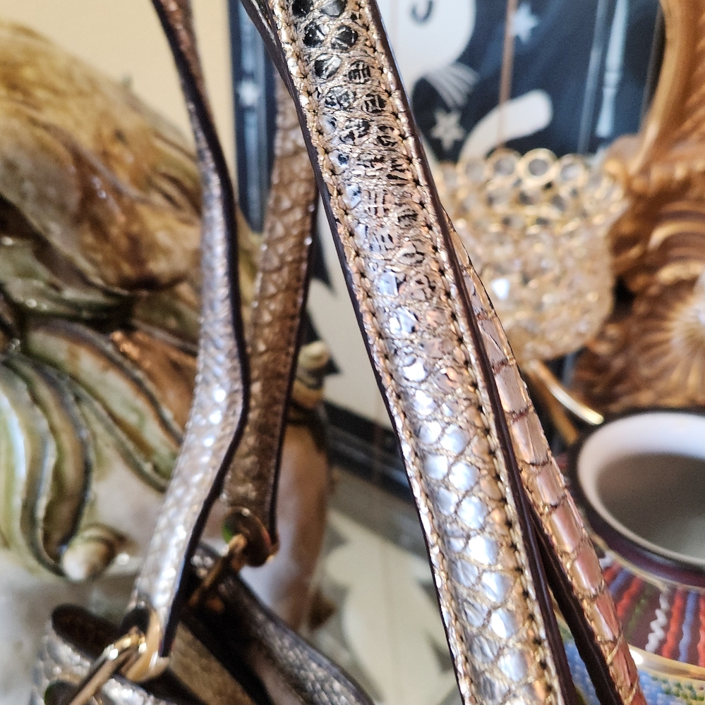Michael Kors Python Gold Shoulder Tote - Picture 10 of 16